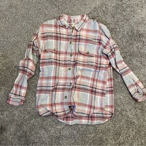 American Eagle Outfitters Plaid Shirt - Pink and Gray